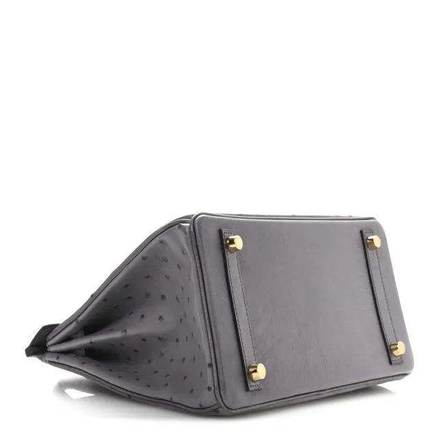 Hermès Birkin 25 Gris Agate in Grey Ostrich from FASHIONPHILE, photo 4 of 11