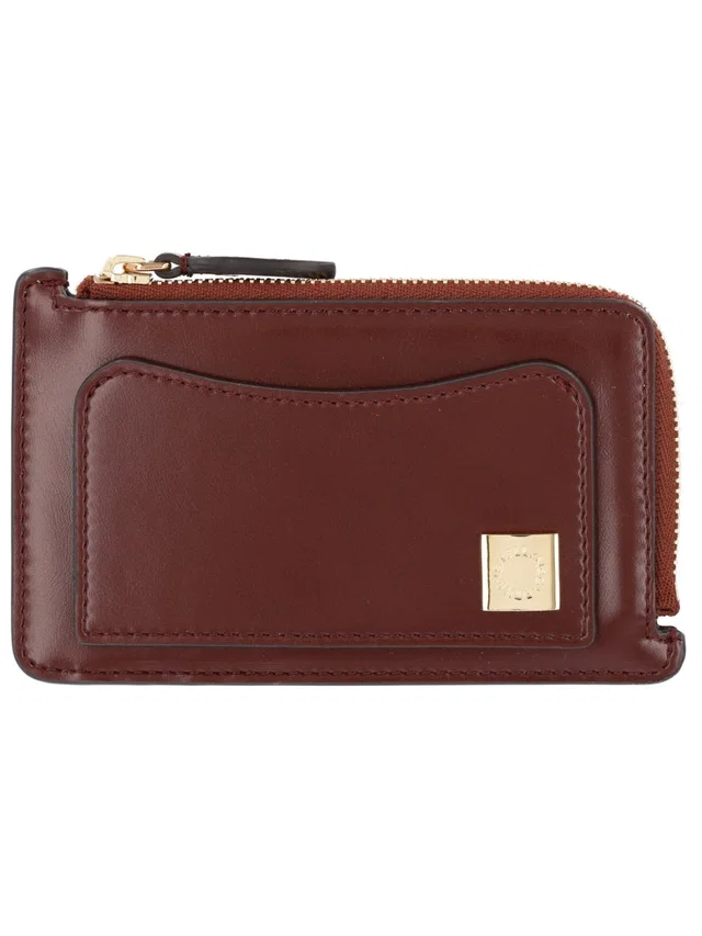 Stella McCartney Ryder Card Case — Bordeaux Polyamide Wallets & Purses in Burgundy from HEWI