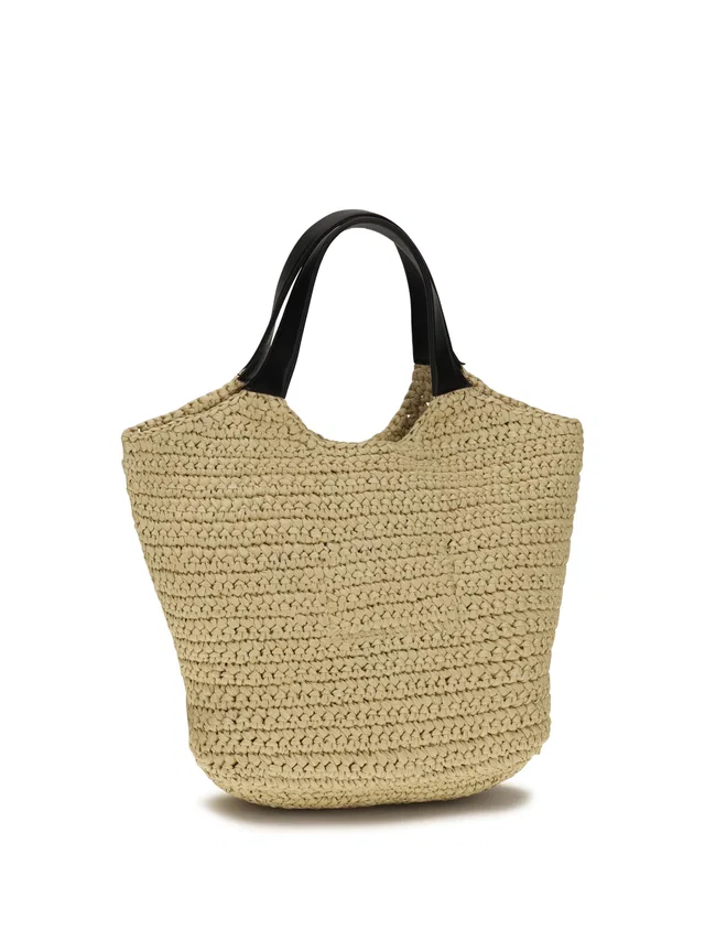 Balmain Paris Tote Bag — Beige Viscose in Beige Woven leather from HEWI