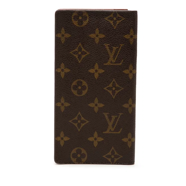 Brown Louis Vuitton Monogram Brazza Wallet Long Wallets in Brown Coated canvas from Designer Revival