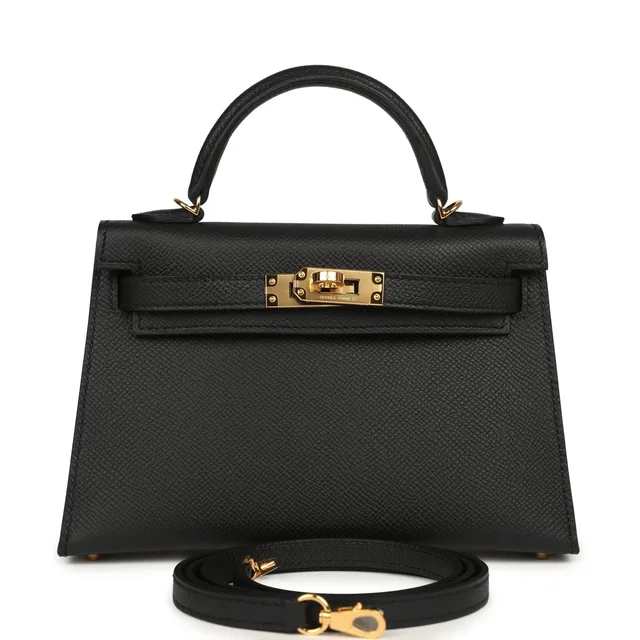 Hermès Kelly Sellier 20 Black Epsom Gold Hardware in Black Epsom leather from Madison Avenue Couture