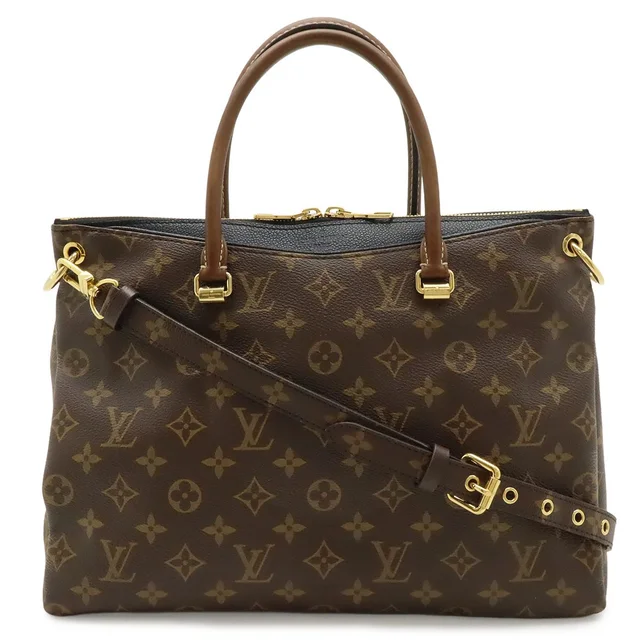 Louis Vuitton Monogram Pallas 2-Way Shoulder Bag Semi Noir Black in Black Coated canvas from The Reluxe