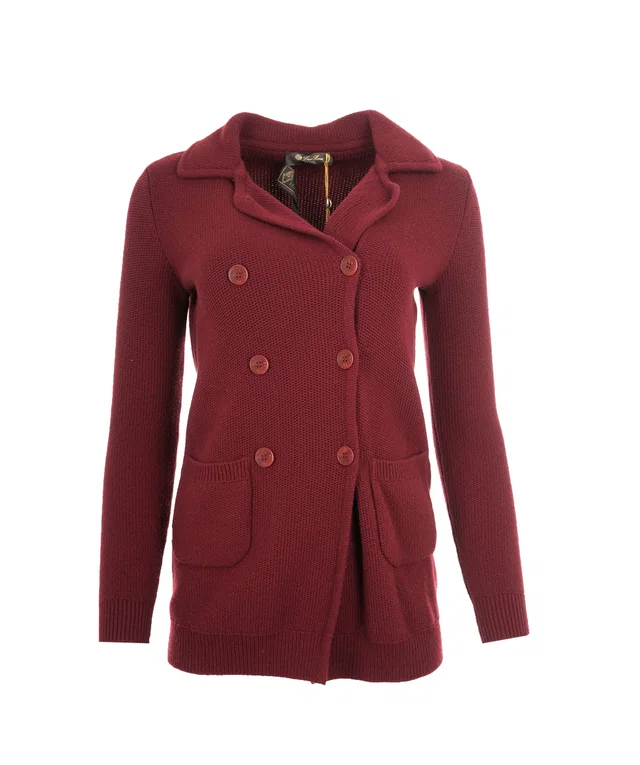 Loro Piana Burgundy Caban Vicunia Alpaca Cardigan Size 36 in Burgundy from Luxury Promise