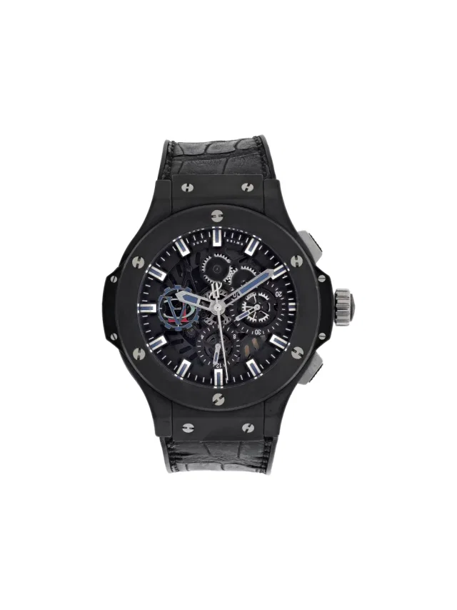 Hublot Aero Bang 45mm - men - Rubber/Sapphire Glass/ceramic - One Size - Black in black Ceramic from Farfetch