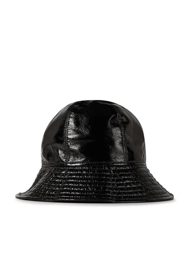 Moncler J20933b00011596l1999 Logo Patch Bucket Hat — Black Polyester in Black from HEWI