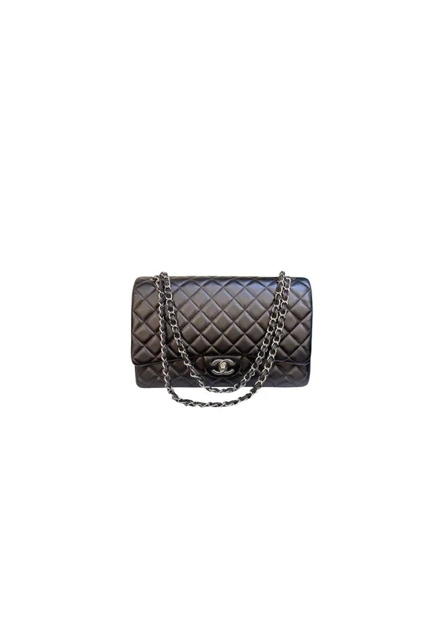 Chanel Maxi Double Flap in Black Lambskin from HEWI, photo 2 of 10