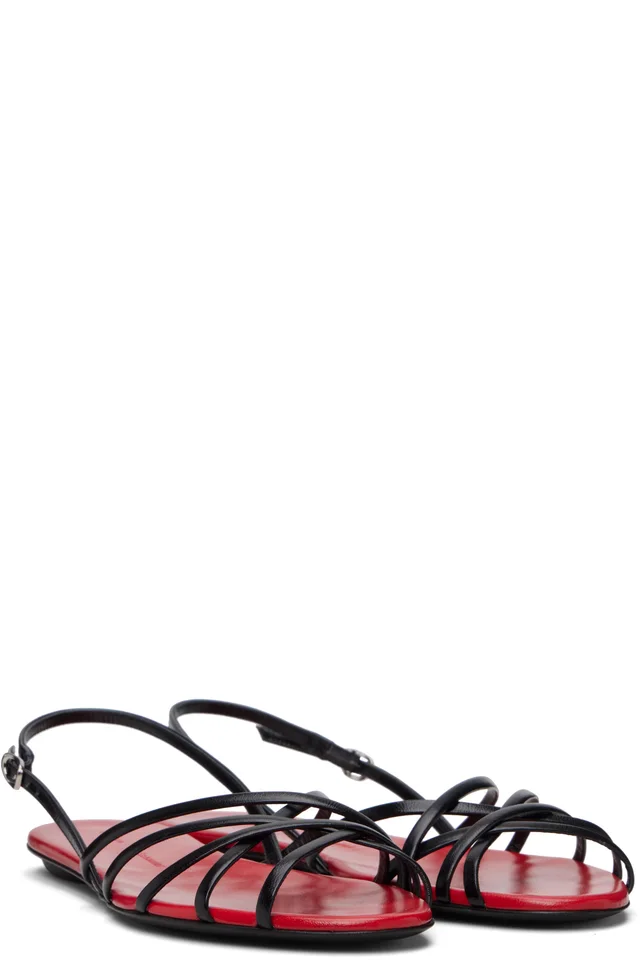 Proenza Schouler Black & Red Uma Slingback Sandals, photo 4 of 5 from SSENSE