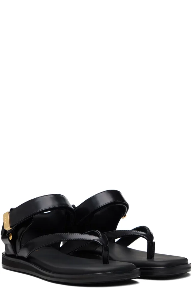 sacai Black Belted Flip Flop Sandals, photo 4 of 5 from SSENSE