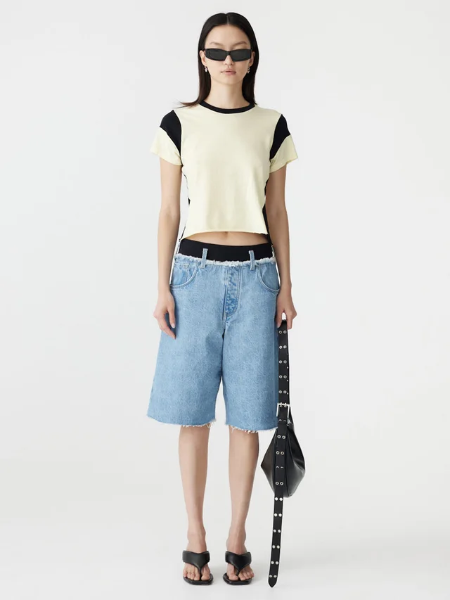 Bassike Elastic Longerline Denim Short from bassike, photo 1 of 1
