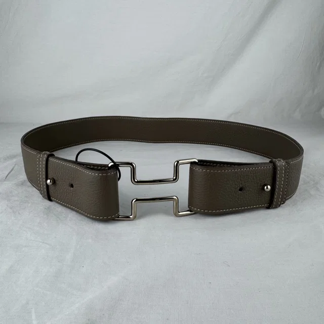 Hermès Constance Etoupe Clemence Belt in Taupe Clemence leather, Metal from Reowned