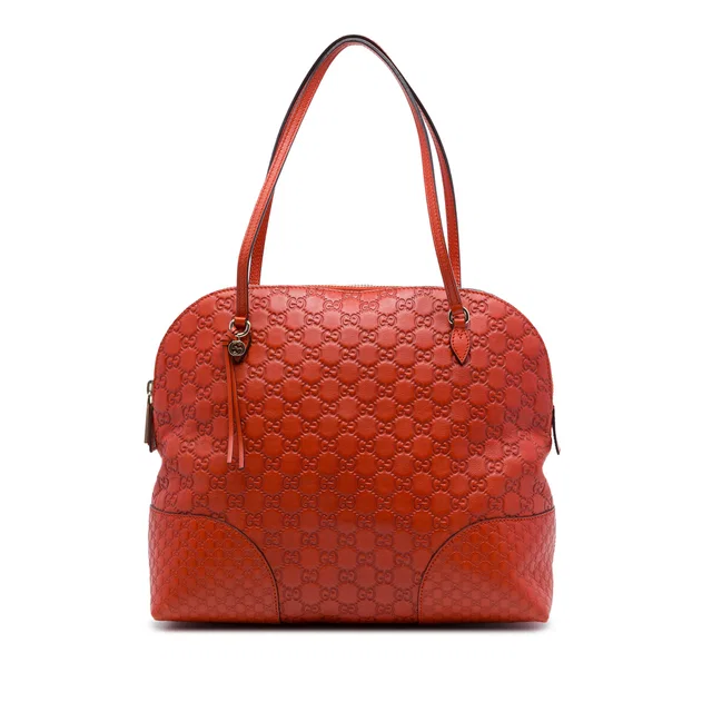 Orange Gucci Medium Guccissima Bree Dome Tote in Orange Leather from Designer Revival