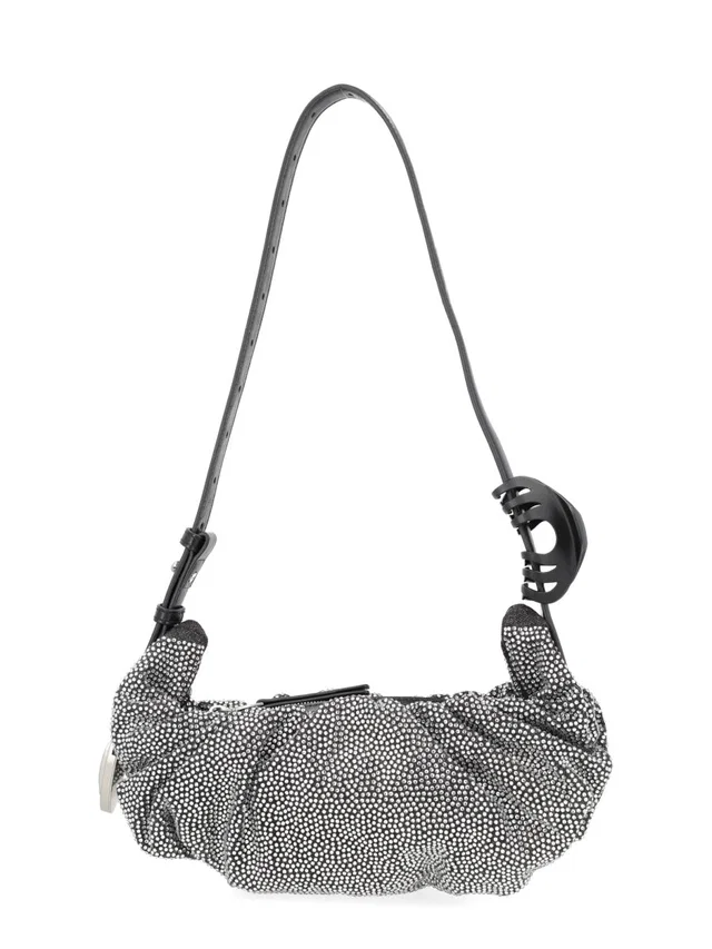 Diesel Shoulder Bag — Black Cotton in Black Leather from HEWI