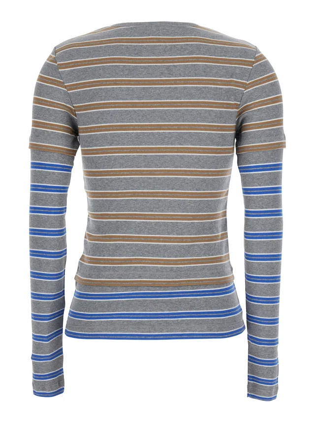 Ganni Stripe Long Sleeve Top, photo 2 of 8 from SENSER