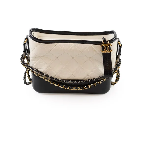 Chanel Small Gabrielle Quilted Calfskin White in White Calfskin from The Purse Affair