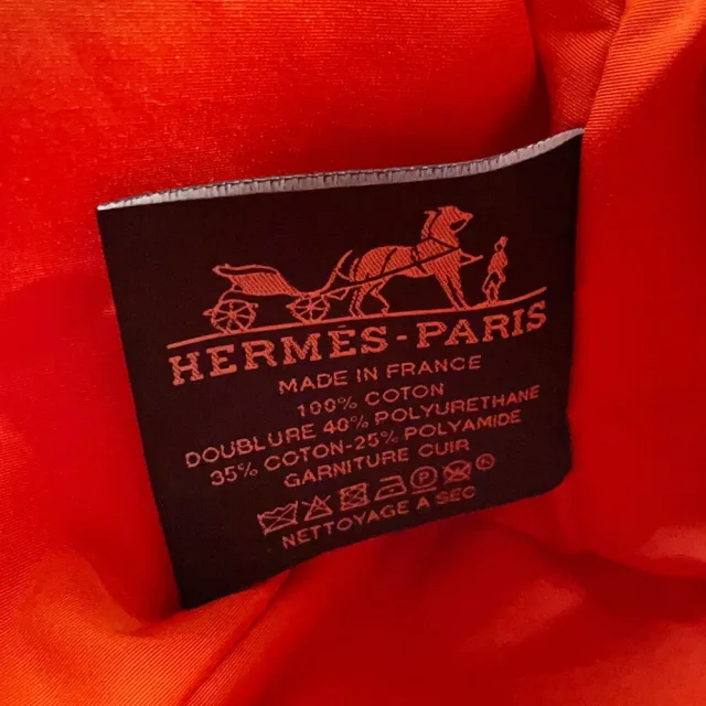Hermès BolidePouch Orange・Feu Cotton100% Size MM in Orange from GALLERY RARE, photo 8 of 9