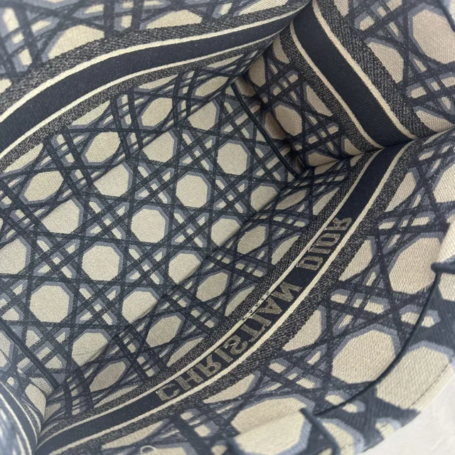 Dior Large Book Tote Bag in Canvas, Embroidered, macrocannage from Reowned, photo 10 of 10