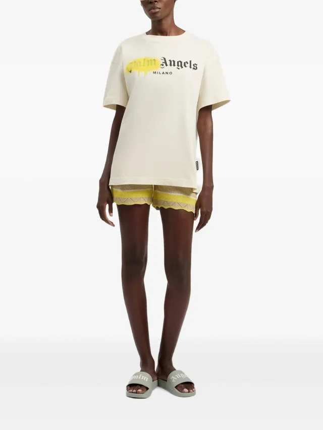 Palm Angels Spray City Milan T-Shirt in Neutrals, photo 3 of 4 from FARFETCH