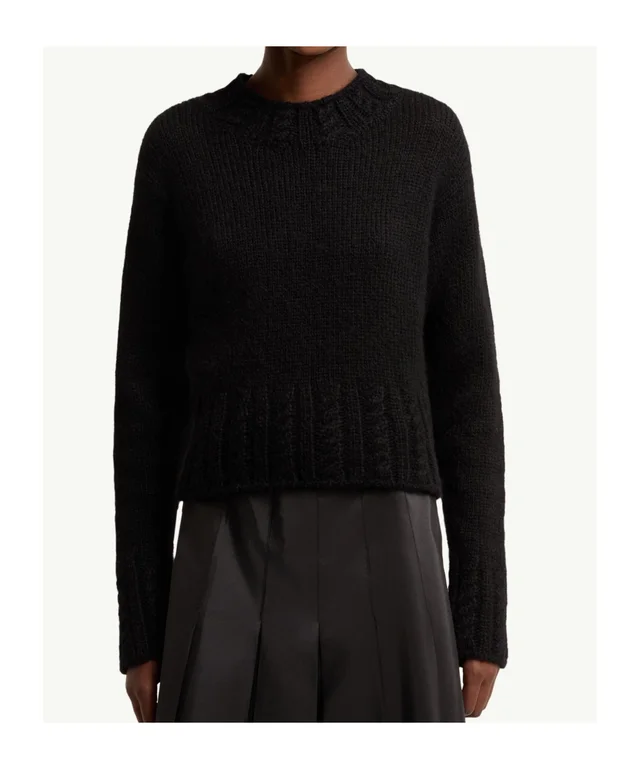 Moncler Logo Patch Crewneck Knitted Jumper, photo 2 of 6 from SENSER