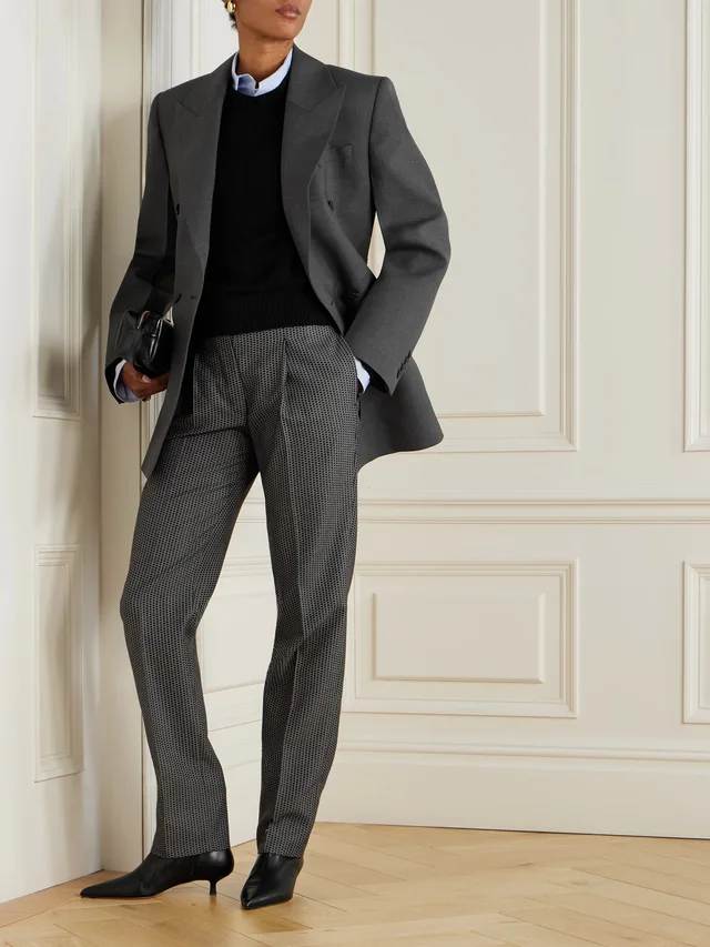 GIULIVA HERITAGE The Other wool and silk-blend jacquard tapered pants in Grey, photo 2 of 2 from NET-A-PORTER (Canada)