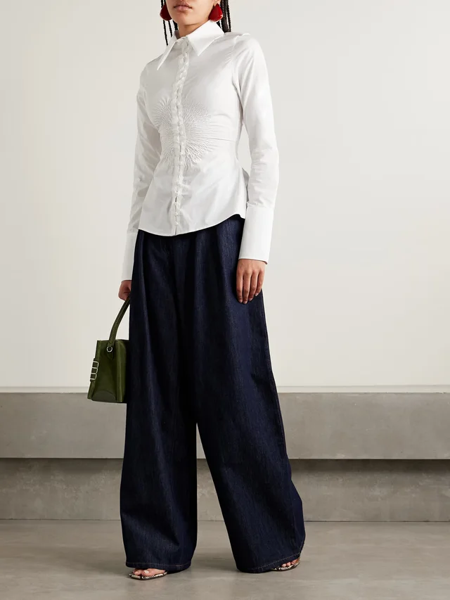 S.S.DALEY Eeva ruched cotton-poplin shirt in White, photo 2 of 2 from NET-A-PORTER (Canada)