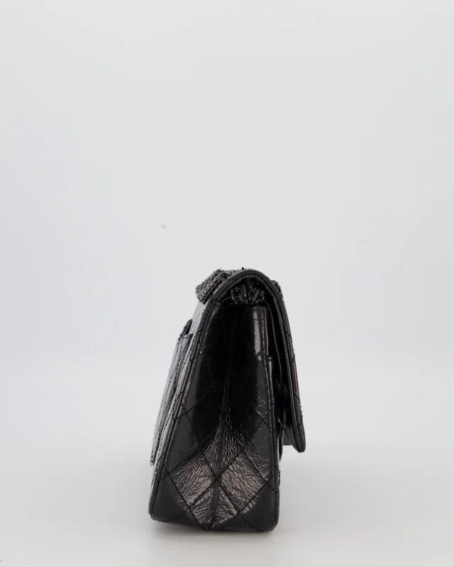 Chanel Black Reissue 226 Medium Double Flap Bag in Patent Leather with So Black Hardware in Black Patent leather from Sellier, photo 4 of 19