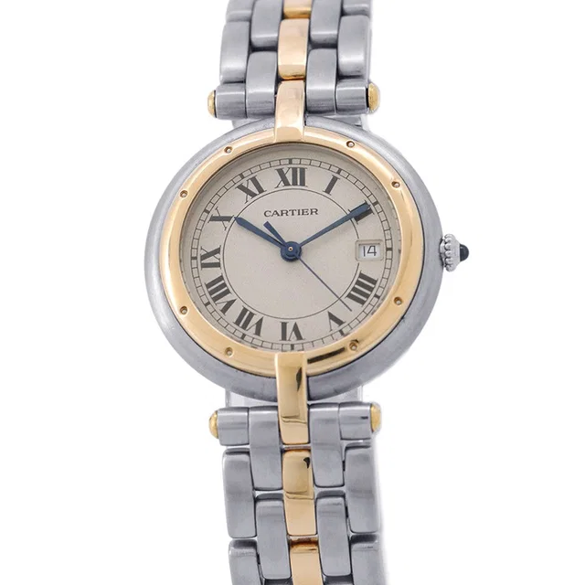 Cartier PANTHERE Vendome LM 2 Row W29mm Stainless Steel K18YG Ivory Dial83084242 in White from GALLERY RARE