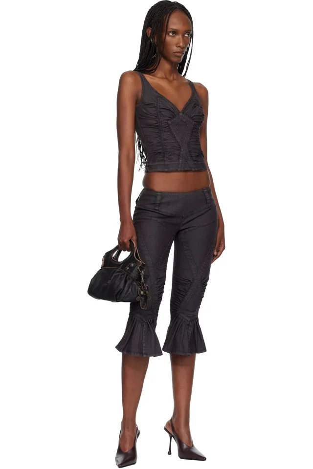 Miss Sixty Black KNWLS Edition Slit Flare Shorts, photo 4 of 4 from SSENSE