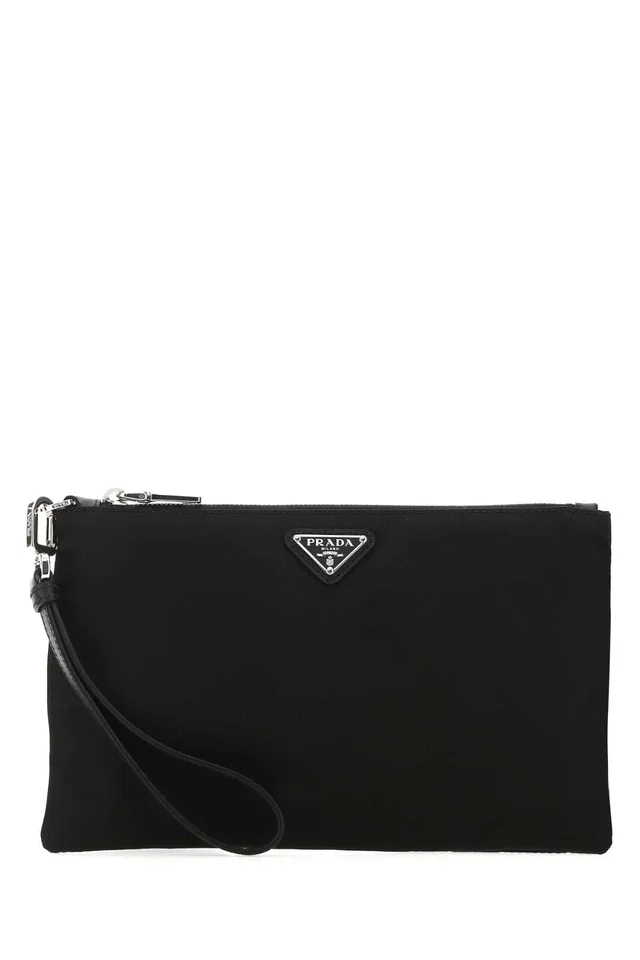 Prada Re-Nylon Clutch — Black Poliammidericiclata-vitello Wallet in Black Nylon from HEWI