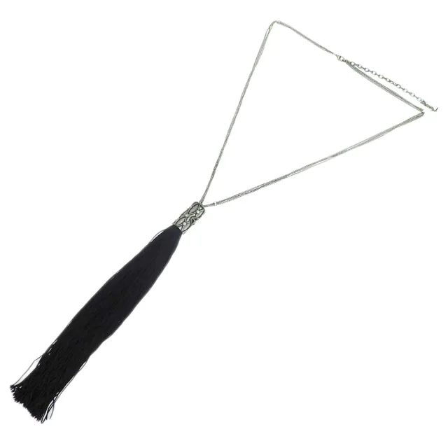 Saint Laurent Tassel Logo Necklace in Silver Others from LuxUness, photo 2 of 5