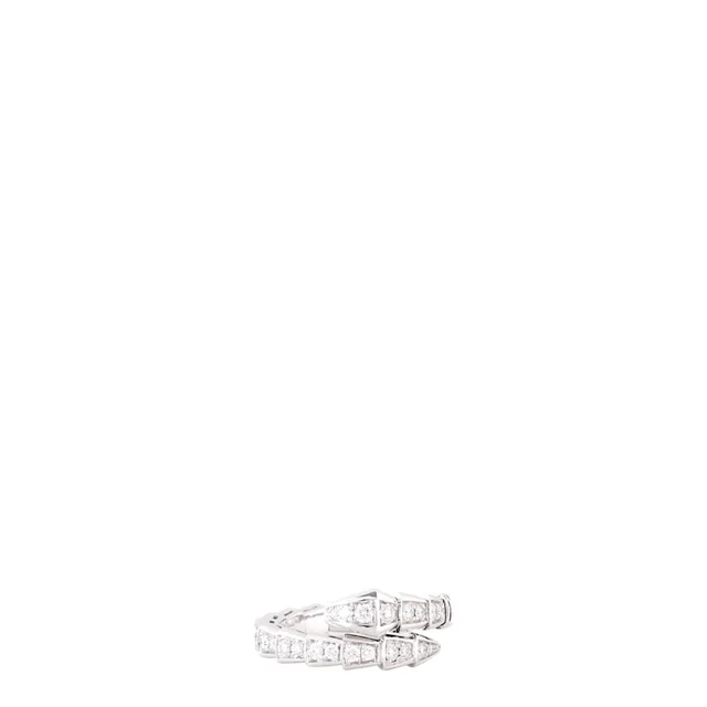 Bvlgari Serpenti Viper Diamond 18k White Gold Ring in White from Luxe.It.Fwd