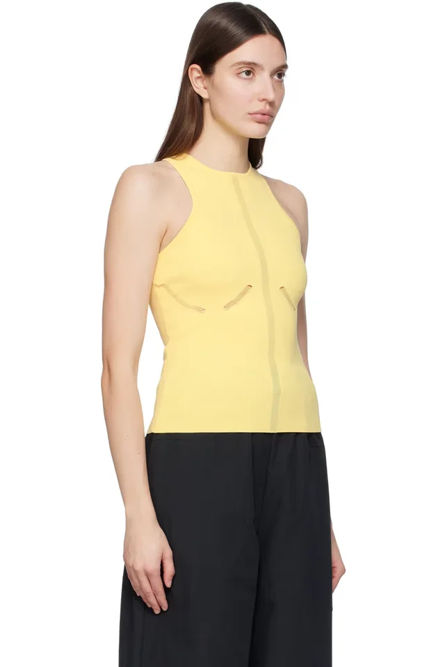 Paris Georgia Yellow Mia Tank Top, photo 2 of 4 from SSENSE