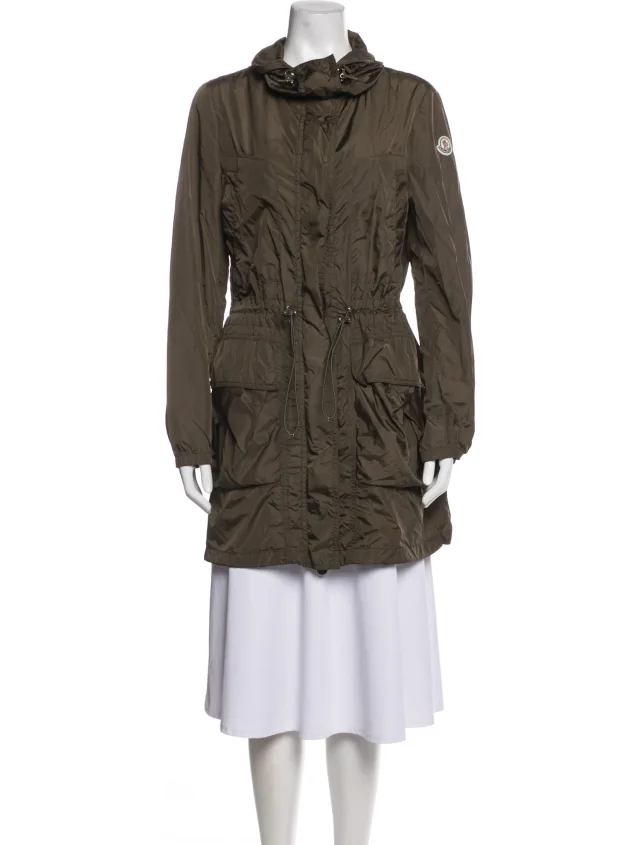 Moncler Nylon Parka in brown|red Nylon from The RealReal