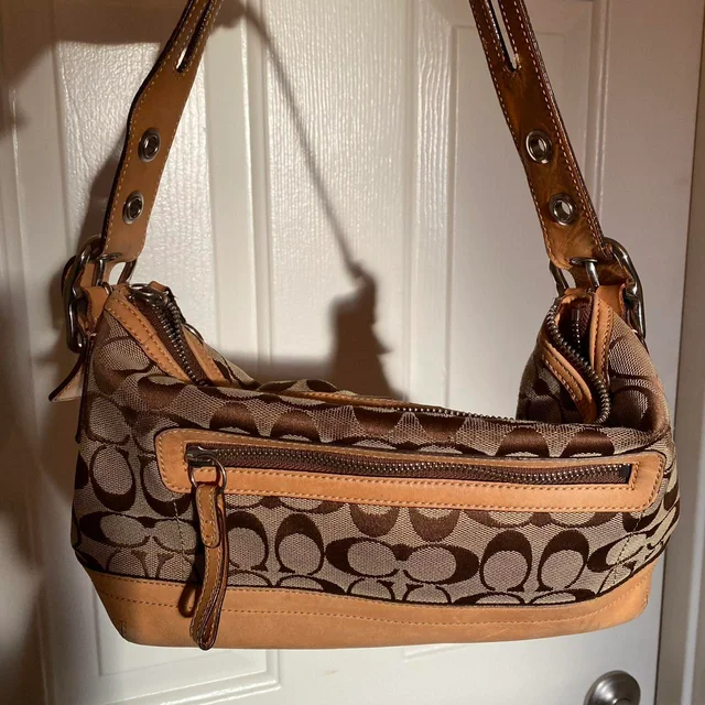 Coach Women's Shoulder bags - Brown/Tan in brown|red|neutral from Depop