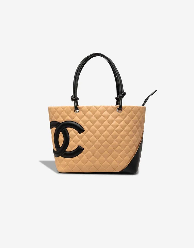 Chanel Cambon Tote Bag Large Lamb Beige / Black in Beige, Black, Multicolour Lambskin from SACLÀB