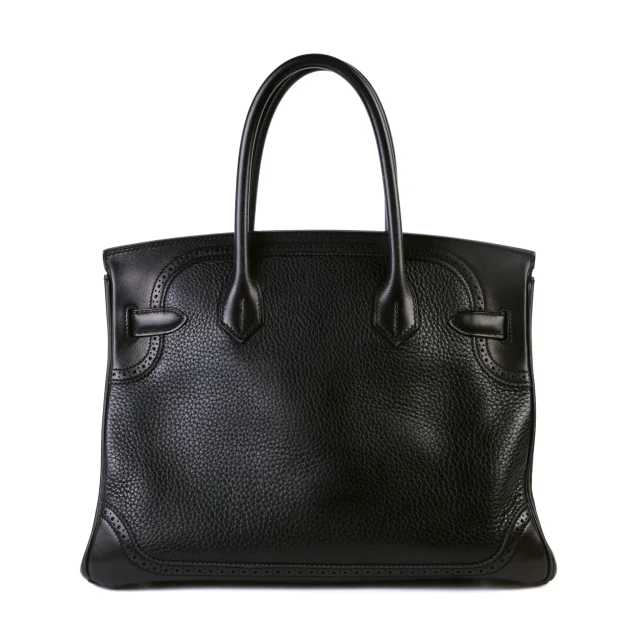 Hermès Birkin Ghillies 30 Noir (89) Bleu Indigo (76) in Black Clemence leather from Ginza Xiaoma, photo 2 of 4