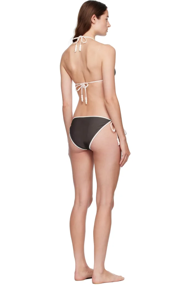 Bellini Bikini SSENSE Exclusive Brown & White Daphne Bikini, photo 3 of 3 from SSENSE