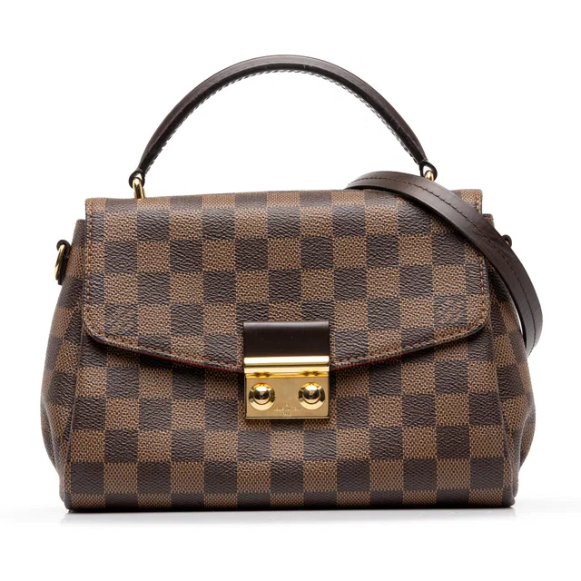 Brown Louis Vuitton Damier Ebene Croisette Satchel in Brown Canvas from Designer Revival