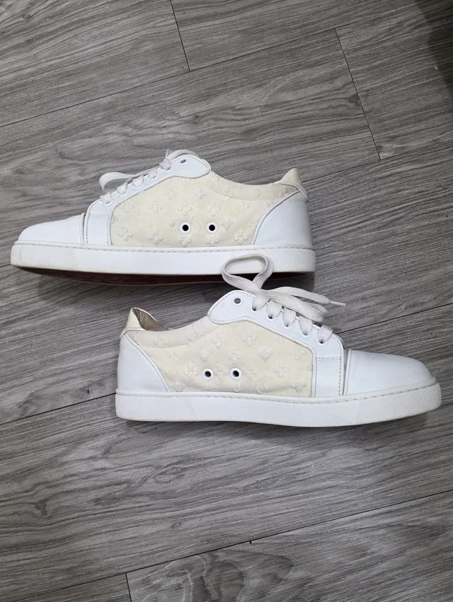 Bridal Wedding Christian Louboutin Vieira Orlato Sneakers 38½ White & Cream in white Calfskin from Poshmark