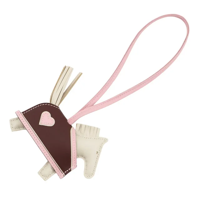 Hermès Rodeo Loveo Cool Craie/Terre/Rose Sakura Lambskin Swift Leather in White Swift leather from GALLERY RARE, photo 4 of 6