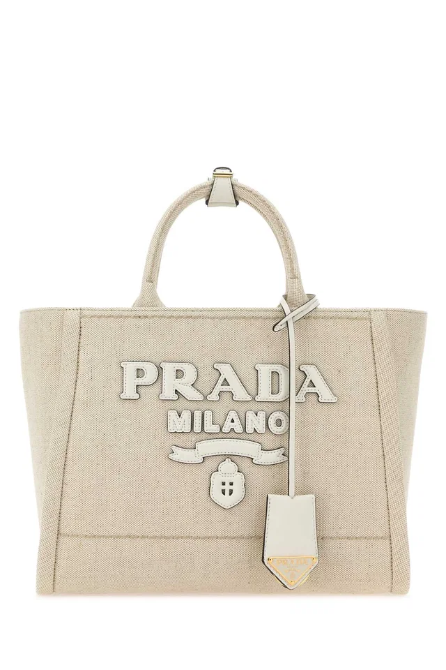 Prada Milano Tote Bag — Beige in Beige Canvas from HEWI