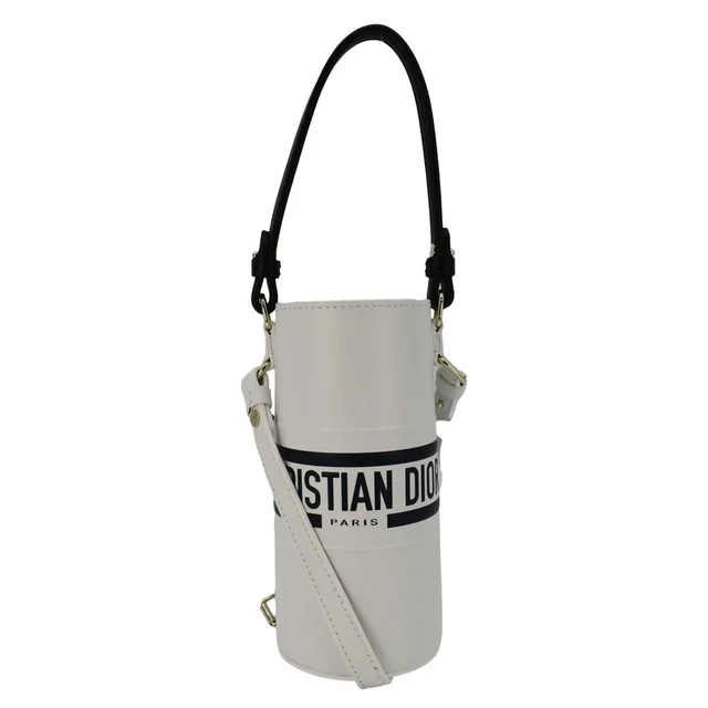 Dior Vibe Bottle Holder Printed Leather Crossbody Bag White in White Leather from Dallas Designer Handbags