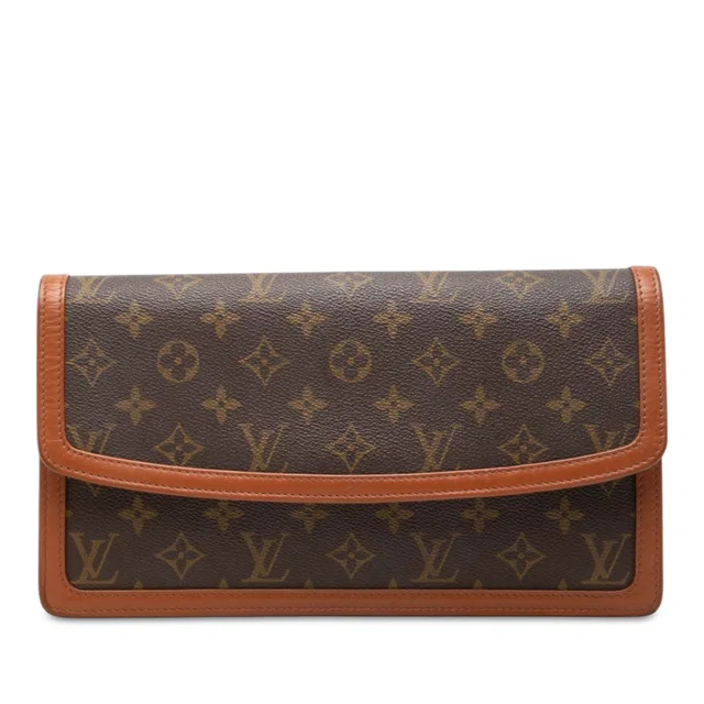 Brown Louis Vuitton Monogram Pochette Dame GM Clutch Bag in Brown Coated canvas from Designer Revival, photo 1 of 1