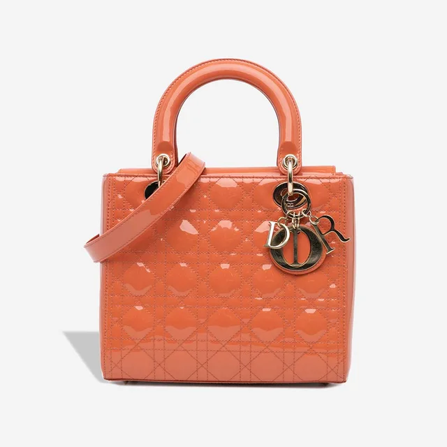 Dior Lady Medium Patent Orange in Orange Patent leather from SACLÀB, photo 2 of 7