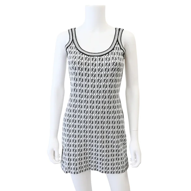 Fendi FF Monogram Knit Mini Dress from Clotheshorse Anonymous