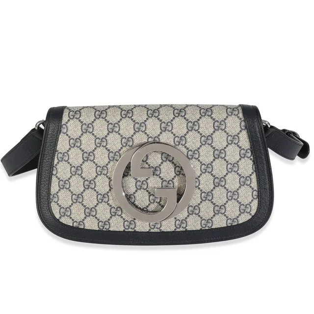Gucci Beige Blue Gg Supreme Canvas Blondie Shoulder Bag Beige; Coated Canvas; Leather Handbag in Beige Coated canvas from HEWI