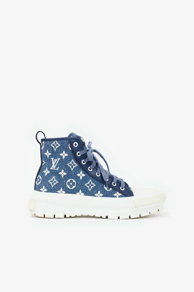 Louis Vuitton Denim Squad Monogram Boot in Denim from VSP Consignment
