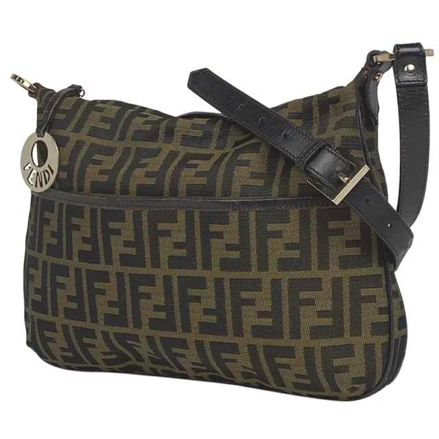 Fendi Zucca Shoulder Bag Logo Cross Body Bum Crossbody Belt Canvas Brown in brown|red Canvas from Poshmark