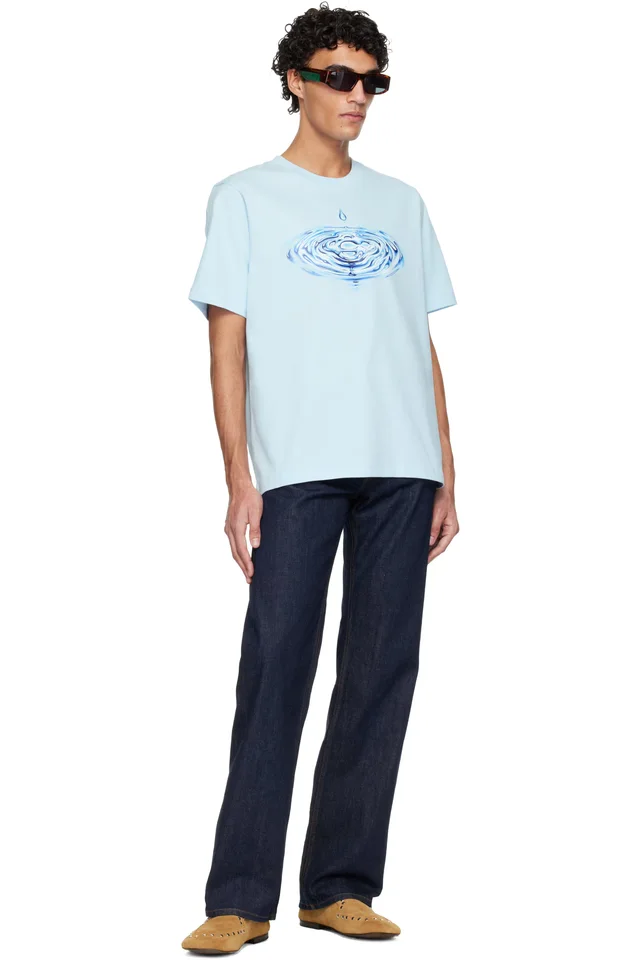 Casablanca Blue Drip Logo Short Sleeve T‑shirt, photo 4 of 4 from SSENSE