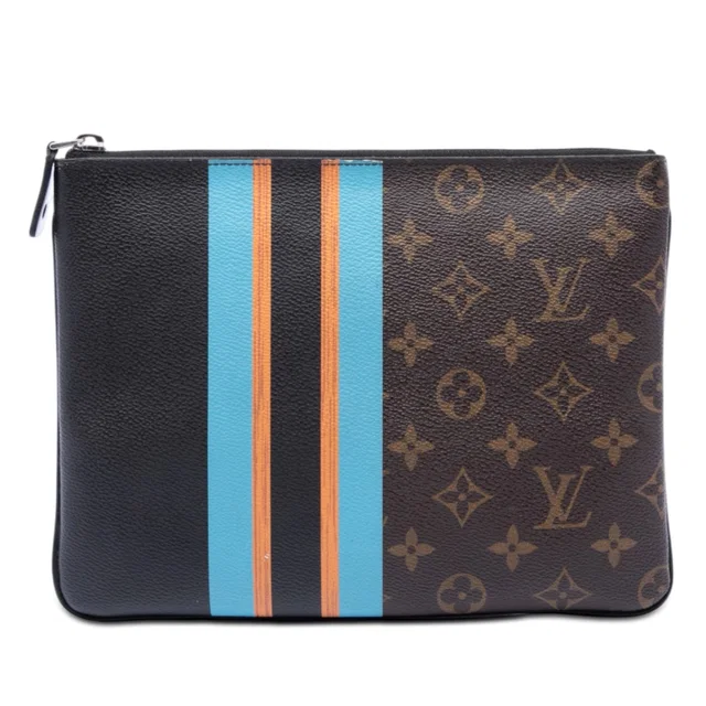 Brown Louis Vuitton Monogram Pochette Plate MM Clutch Bag in Brown Coated canvas from Designer Revival