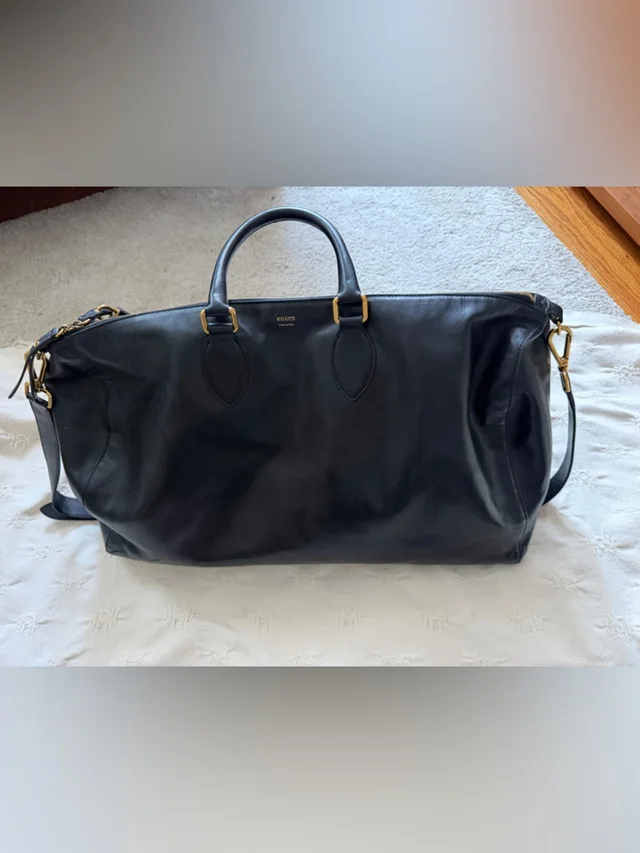 Khaite Black Leather Duffel in black|gold Leather from Poshmark